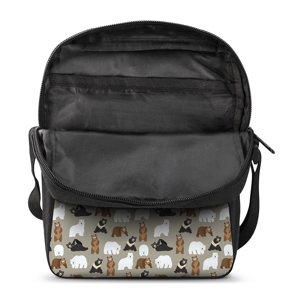 Cute Bear Pattern Print Rectangular Crossbody Bag