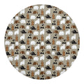 Cute Bear Pattern Print Round Blanket