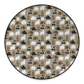 Cute Bear Pattern Print Round Floor Mat