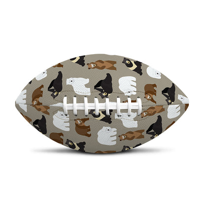 Cute Bear Pattern Print Rugby Ball