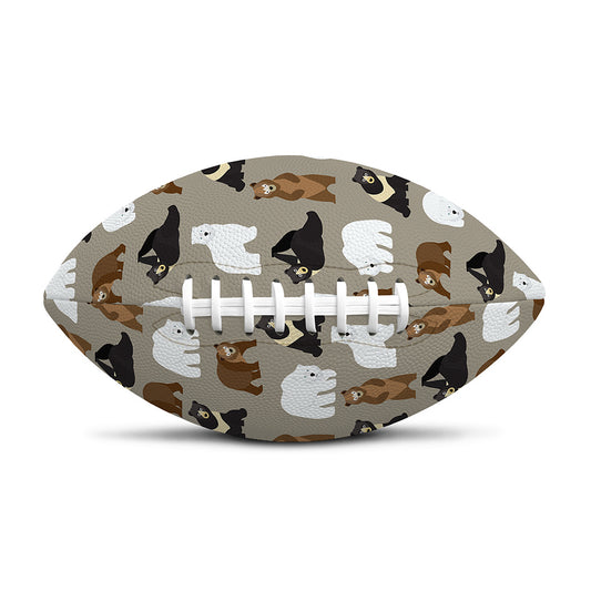 Cute Bear Pattern Print Rugby Ball