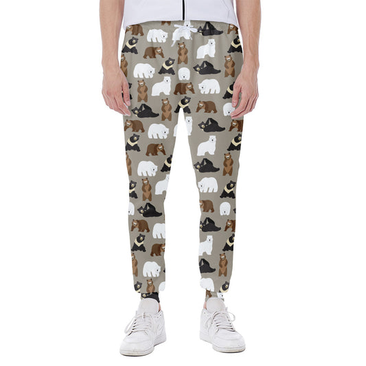 Cute Bear Pattern Print Scuba Joggers