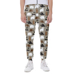 Cute Bear Pattern Print Scuba Joggers