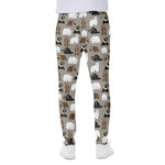 Cute Bear Pattern Print Scuba Joggers