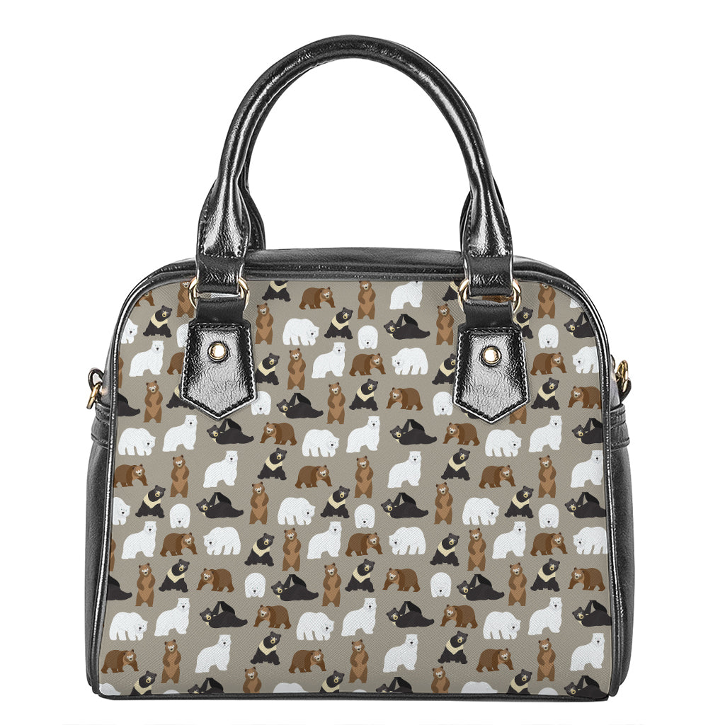 Cute Bear Pattern Print Shoulder Handbag