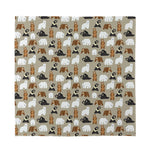 Cute Bear Pattern Print Silk Bandana