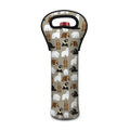 Cute Bear Pattern Print Single Neoprene Wine Tote