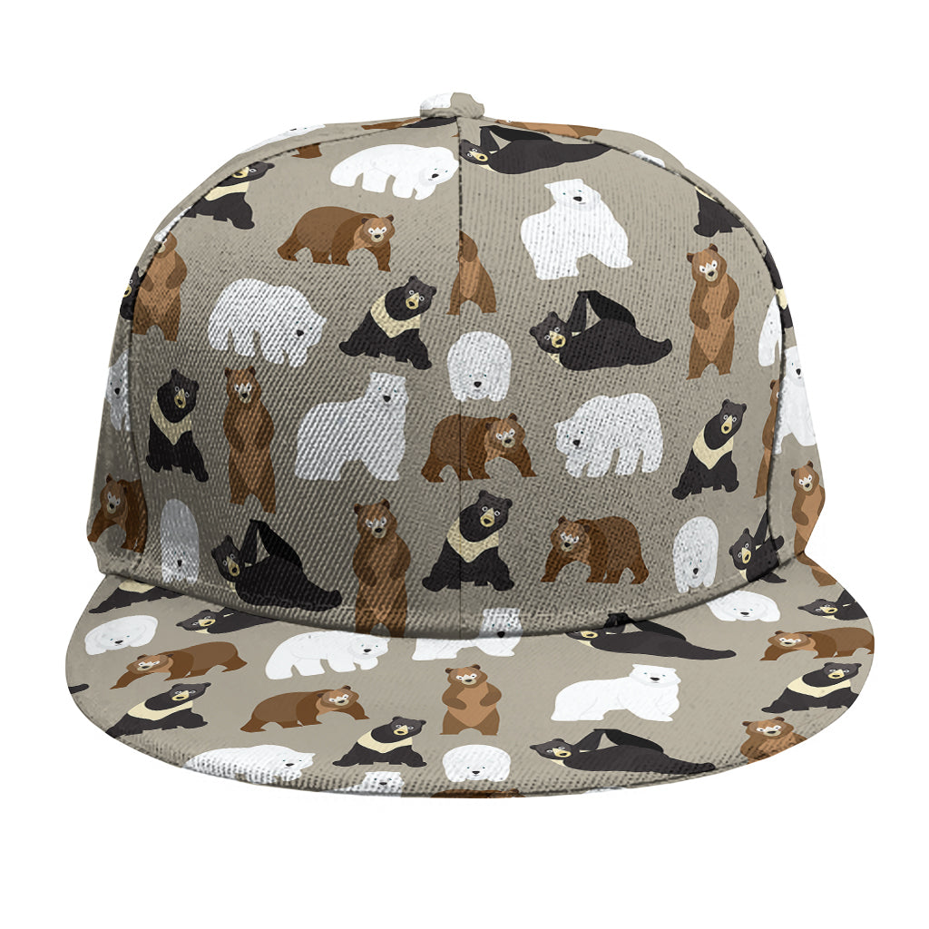 Cute Bear Pattern Print Snapback Cap
