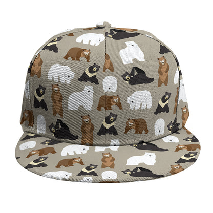 Cute Bear Pattern Print Snapback Cap