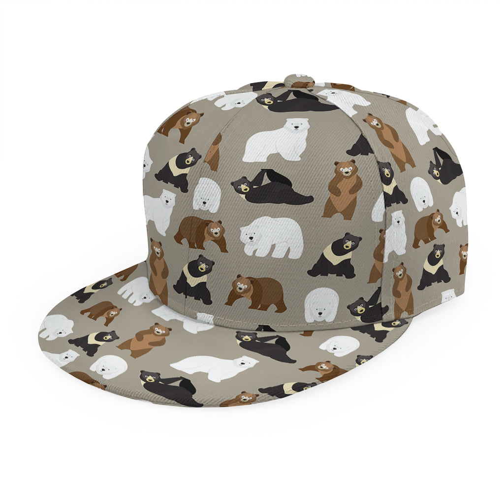 Cute Bear Pattern Print Snapback Cap