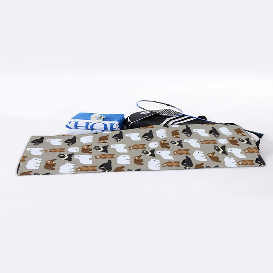 Cute Bear Pattern Print Sports Towel
