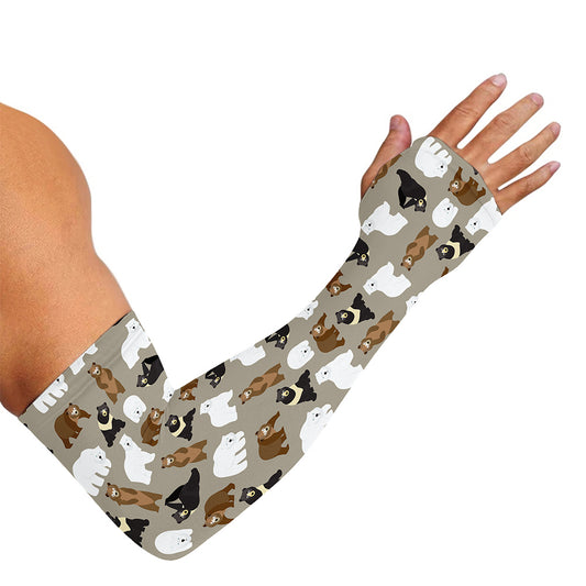 Cute Bear Pattern Print Sun Protection Arm Sleeves