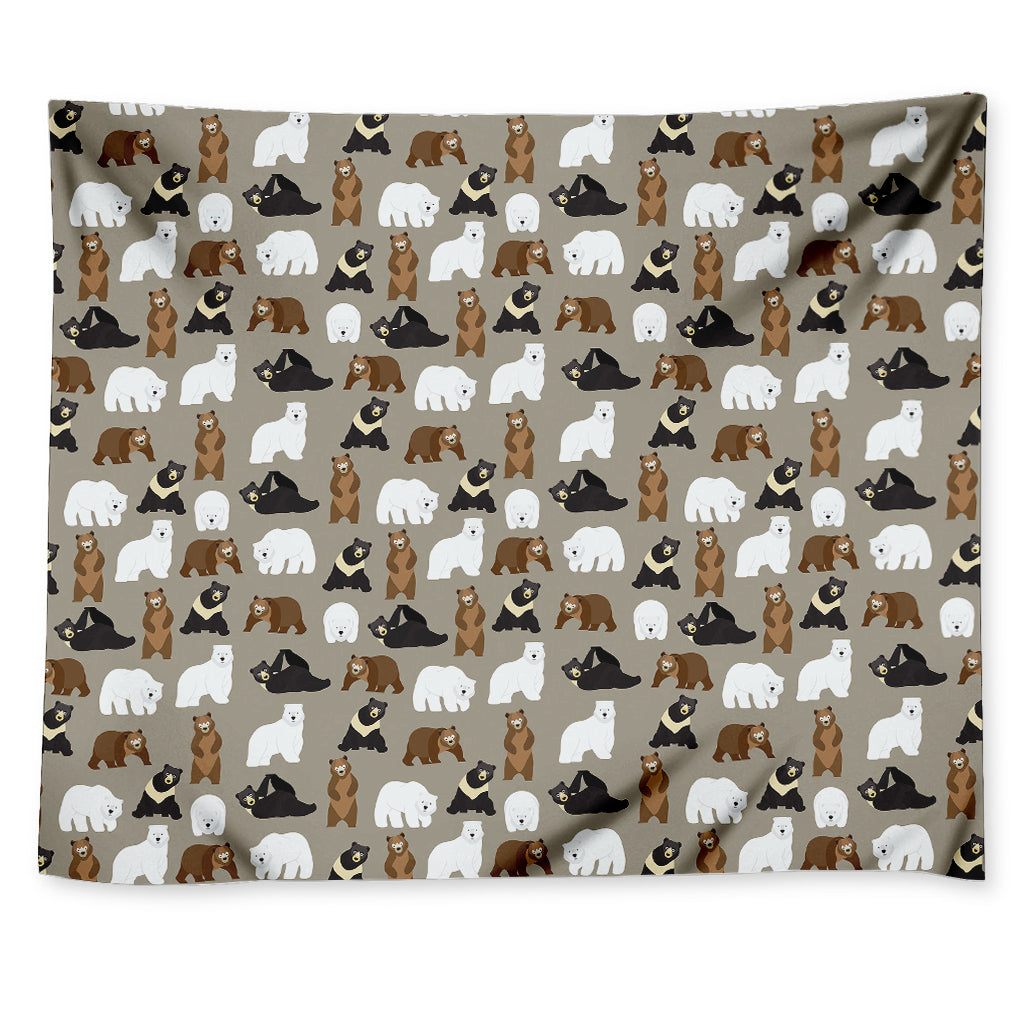 Cute Bear Pattern Print Tapestry