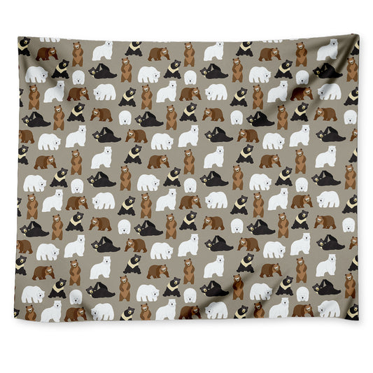 Cute Bear Pattern Print Tapestry