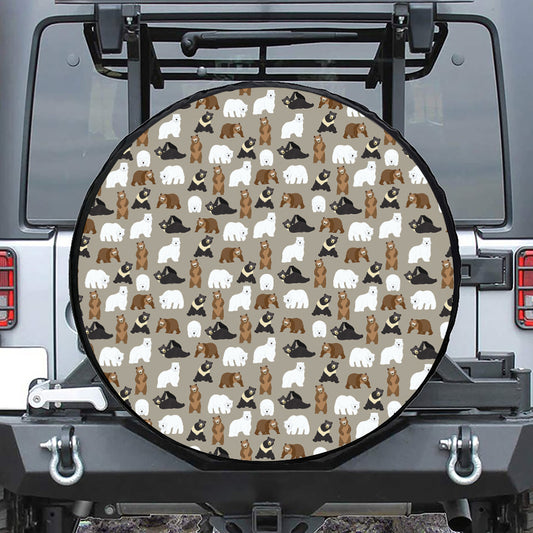 Cute Bear Pattern Print Tire Cover