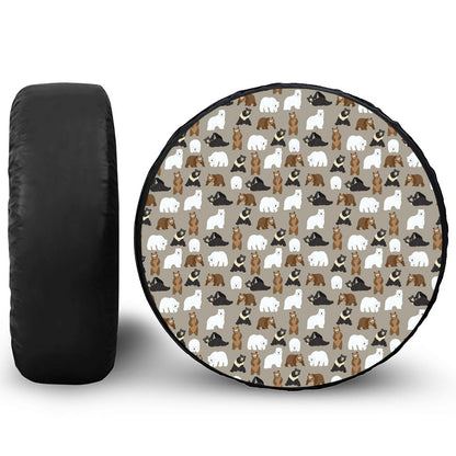 Cute Bear Pattern Print Tire Cover