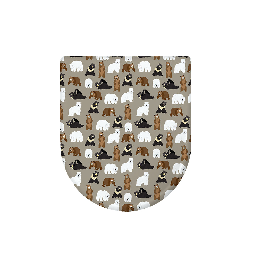 Cute Bear Pattern Print Toilet Lid Cover