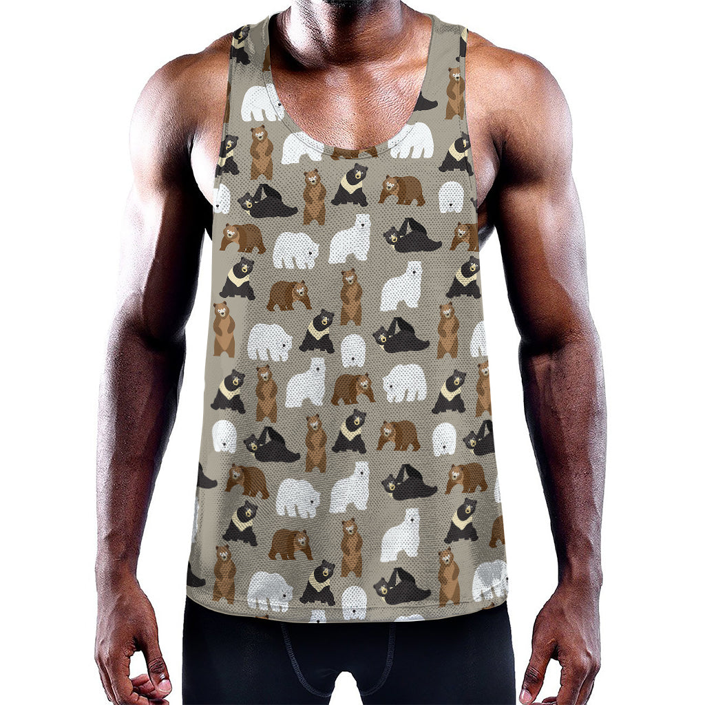 Cute Bear Pattern Print Training Tank Top