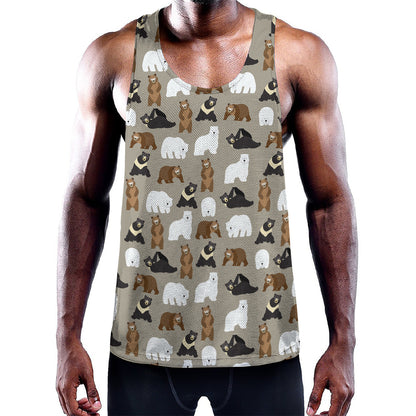 Cute Bear Pattern Print Training Tank Top