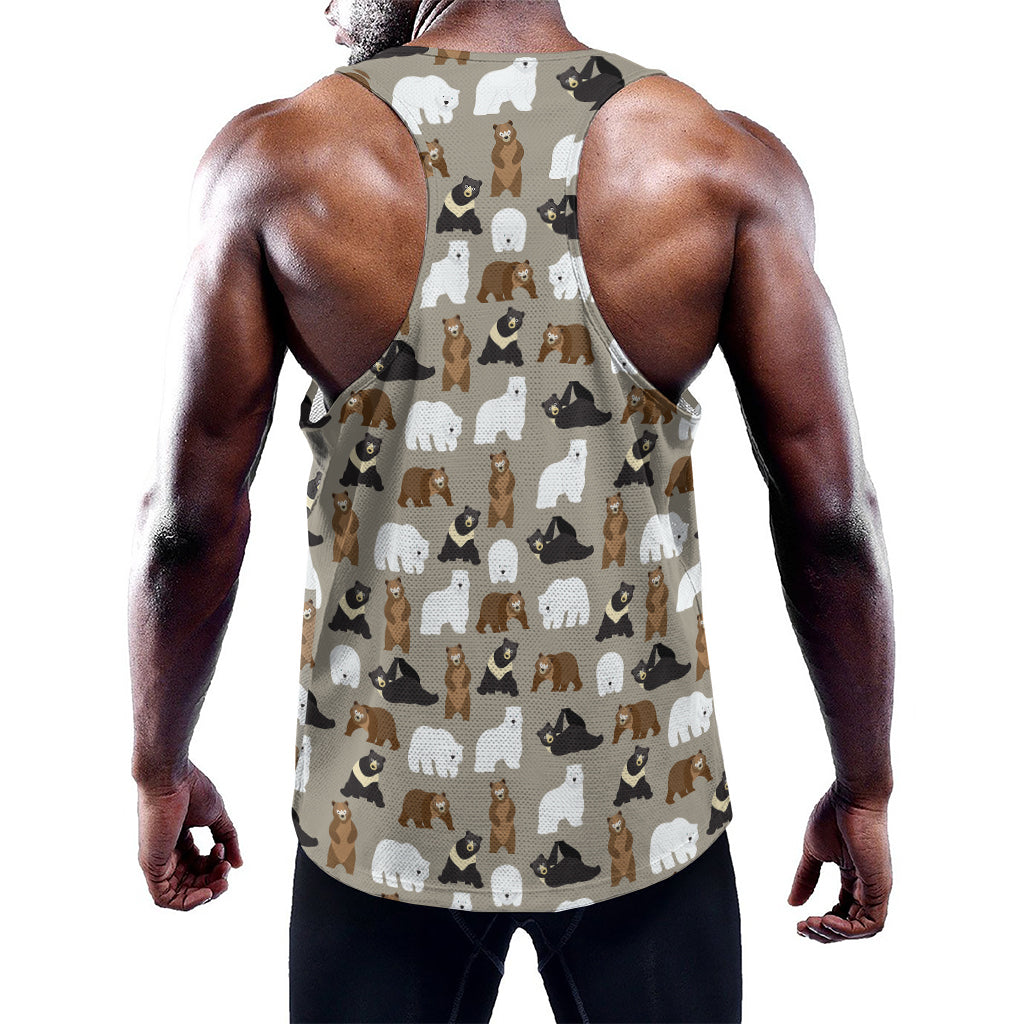 Cute Bear Pattern Print Training Tank Top