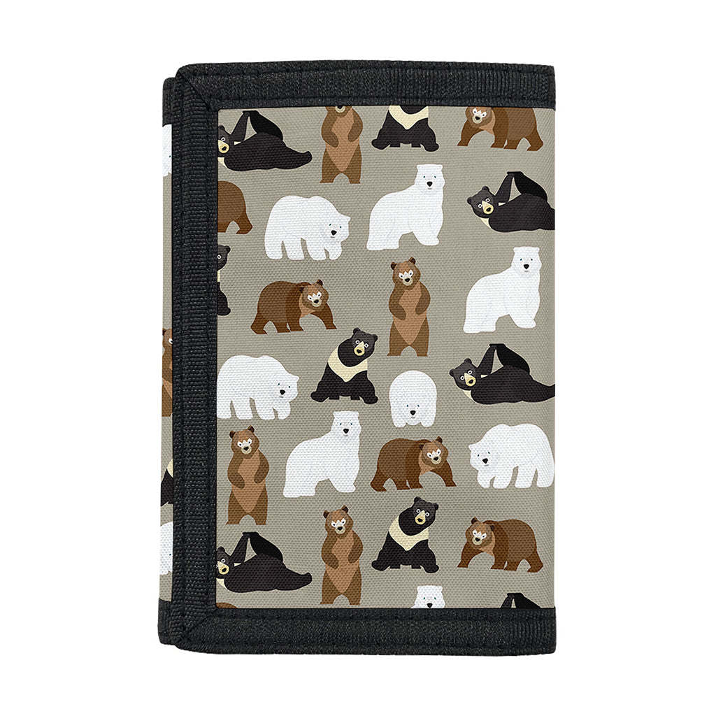 Cute Bear Pattern Print Trifold Wallet