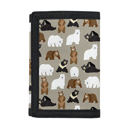 Cute Bear Pattern Print Trifold Wallet