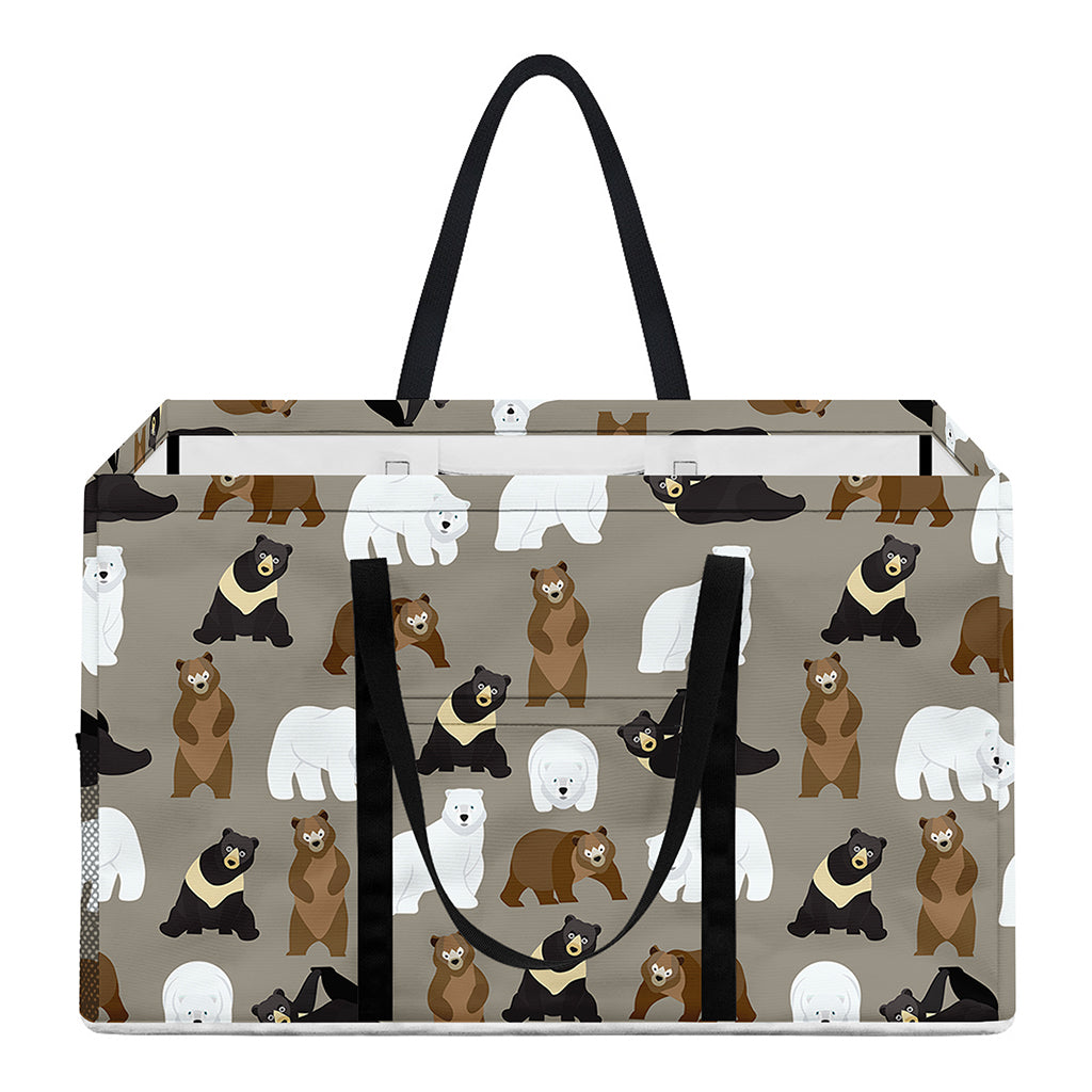 Cute Bear Pattern Print Utility Tote Bag