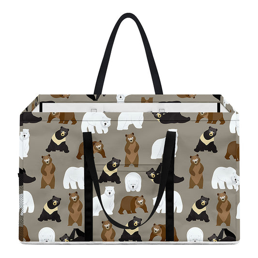Cute Bear Pattern Print Utility Tote Bag