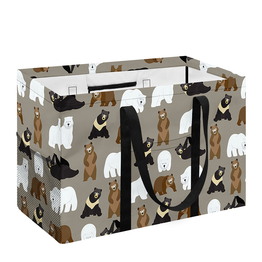 Cute Bear Pattern Print Utility Tote Bag