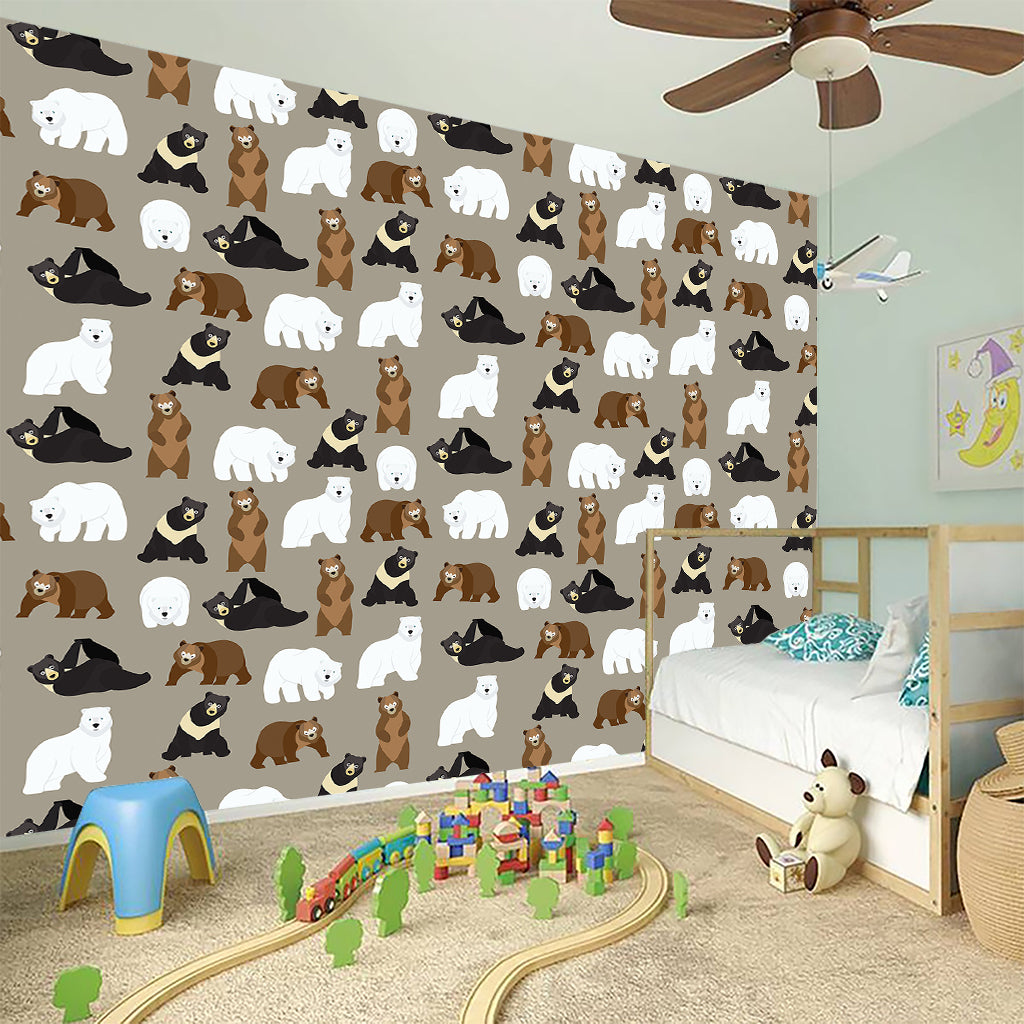 Cute Bear Pattern Print Wall Sticker