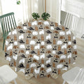 Cute Bear Pattern Print Waterproof Round Tablecloth