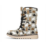 Cute Bear Pattern Print Winter Boots