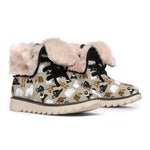Cute Bear Pattern Print Winter Boots