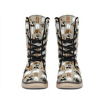 Cute Bear Pattern Print Winter Boots