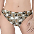 Cute Bear Pattern Print Women's Thong