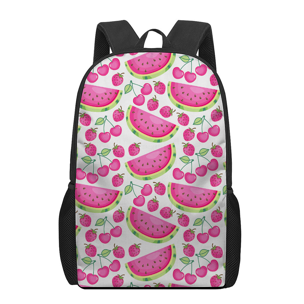 Cute Berry Watermelon Pattern Print 17 Inch Backpack
