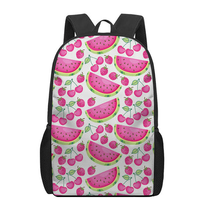 Cute Berry Watermelon Pattern Print 17 Inch Backpack