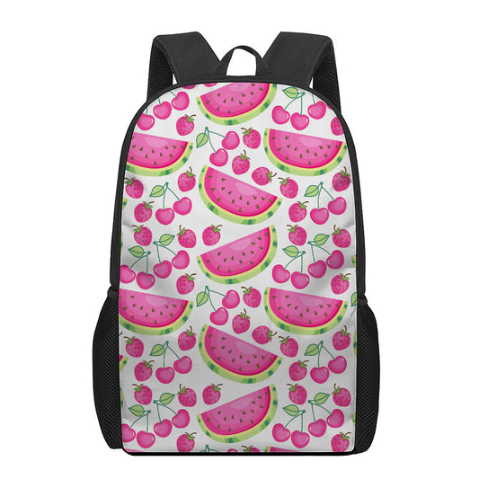 Cute Berry Watermelon Pattern Print 17 Inch Backpack