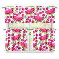 Cute Berry Watermelon Pattern Print 3 Piece Kitchen Curtains