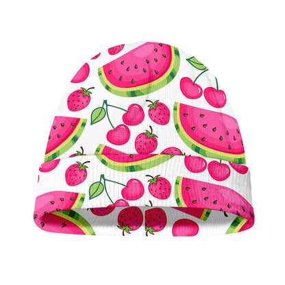 Cute Berry Watermelon Pattern Print Beanie