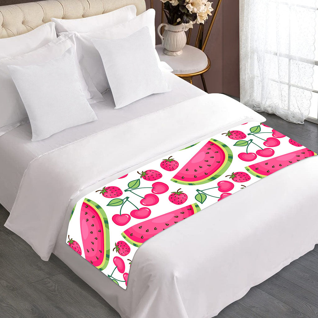 Cute Berry Watermelon Pattern Print Bed Runner