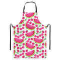 Cute Berry Watermelon Pattern Print Bib Apron With Pocket