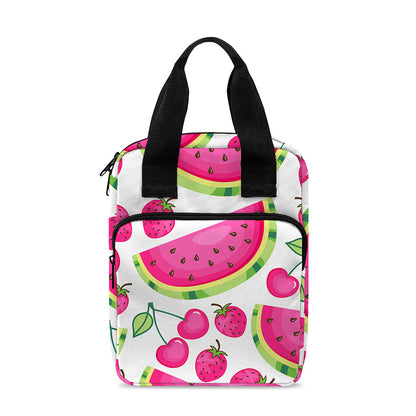 Cute Berry Watermelon Pattern Print Bible Tote Bag