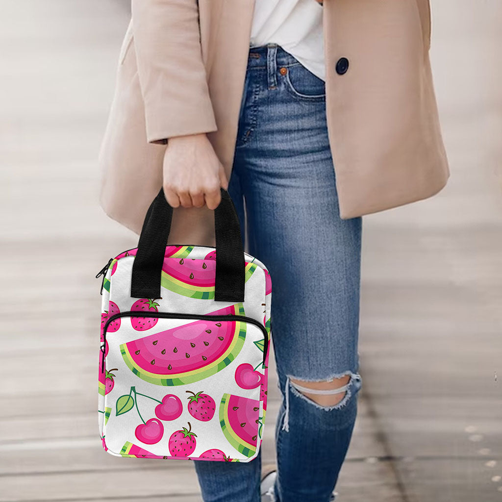 Cute Berry Watermelon Pattern Print Bible Tote Bag