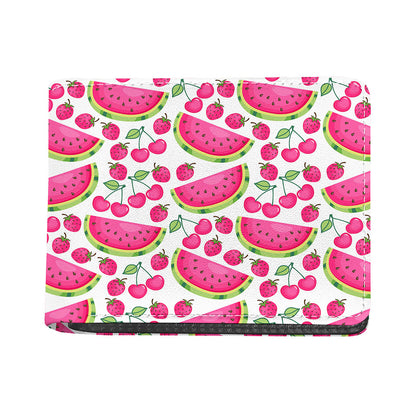 Cute Berry Watermelon Pattern Print Bifold Wallet