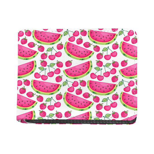 Cute Berry Watermelon Pattern Print Bifold Wallet