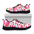 Cute Berry Watermelon Pattern Print Black Running Shoes