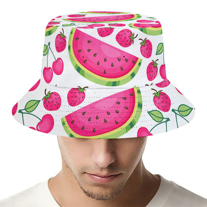 Cute Berry Watermelon Pattern Print Bucket Hat