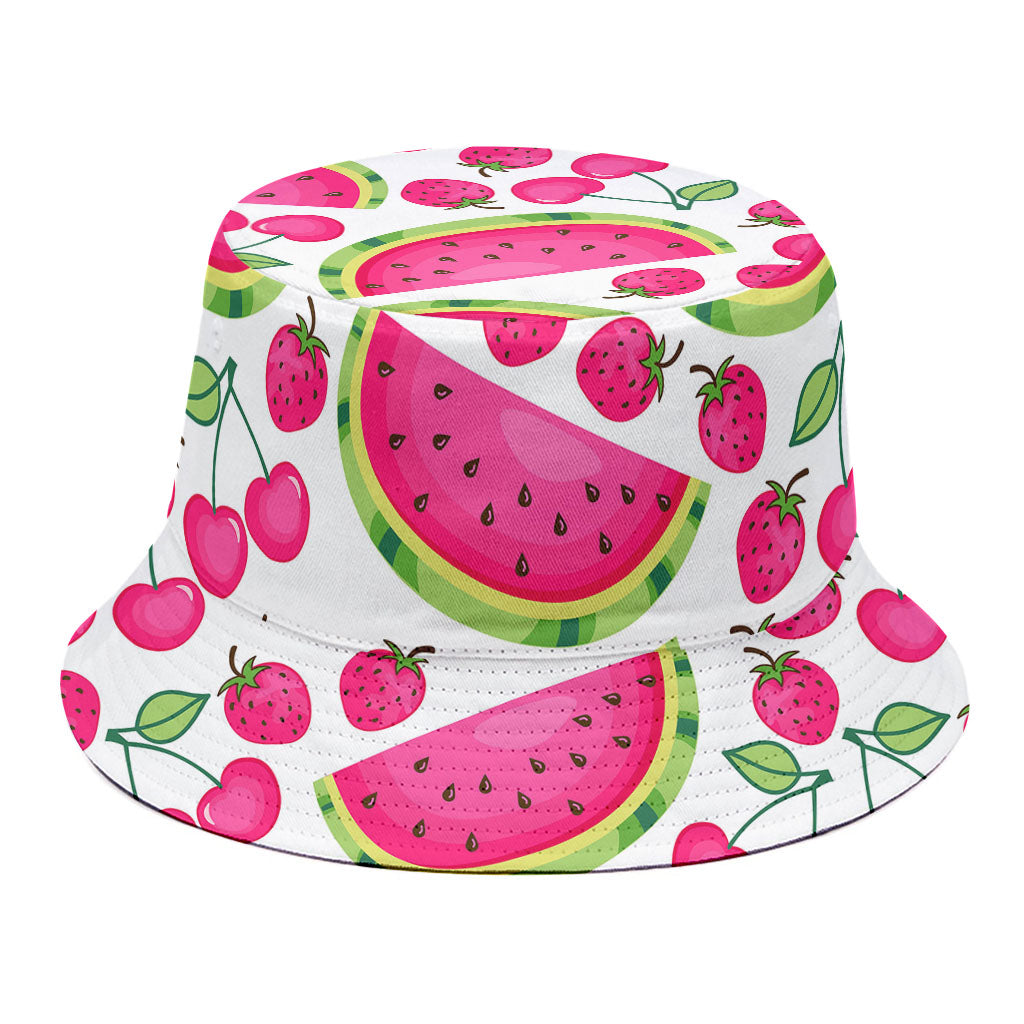 Cute Berry Watermelon Pattern Print Bucket Hat