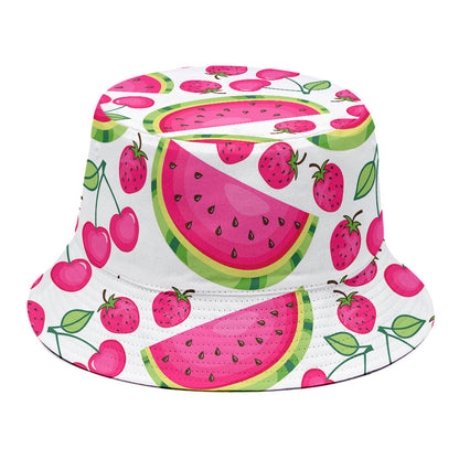 Cute Berry Watermelon Pattern Print Bucket Hat